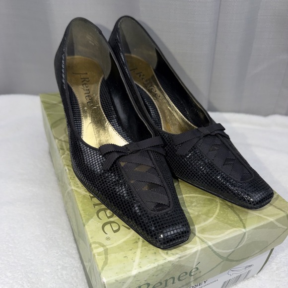 J Renee Shoes - J Renee heels Shoes Pumps Black Sz 6.5 In Box Posey Style Leather Upper GUC